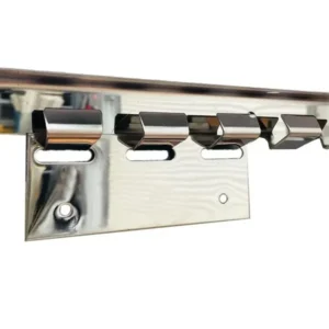 Riel de Acero inox C-304 para Cortinas de PVC de 1.20mt con 7 clic